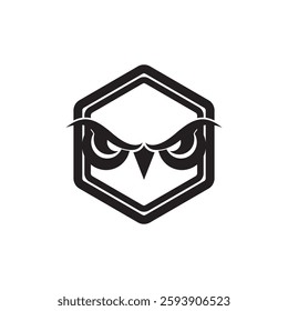 Eagle eye logo design forming eyes that are staring sharply vision