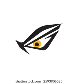 Eagle eye logo design forming eyes that are staring sharply vision