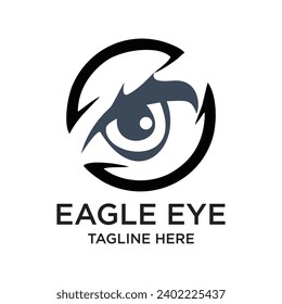 Diseño de logotipo Eagle eye concepto simple Vector Premium