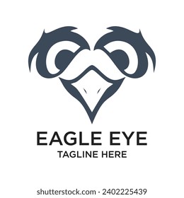Eagle eye logo design simple concept Premium Vector