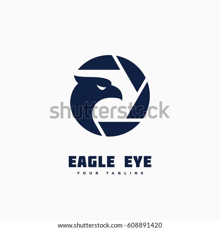 Eagle eye logo template design. Vector illustration.