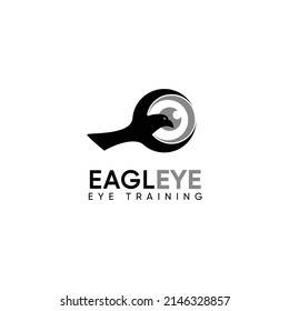 Eagle Eye Training Logo, Creative Eagle Hugging Eyeball Vector