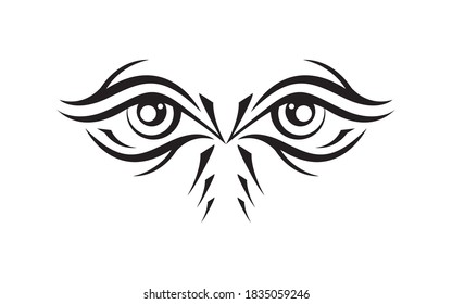 Eagle eye tribal tattoo, logo vector design