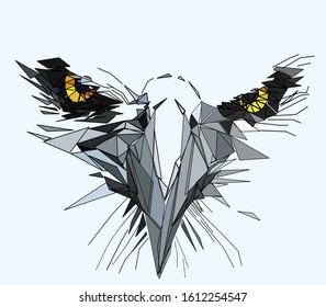 The eagle eyes in lowpoly style