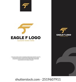 Eagle F logo tempalte different backgrouns