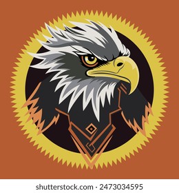 Eagle face emblem logo illustrarion