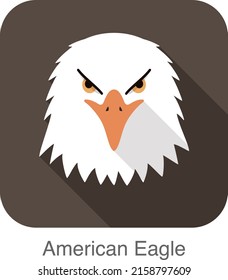 Eagle face flat icon design. Animal icons series, vector illustration