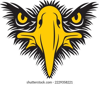 Eagle Face Front View Vector Illustration