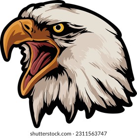 Eagle Face Illustration. Vector. Fly. Sky