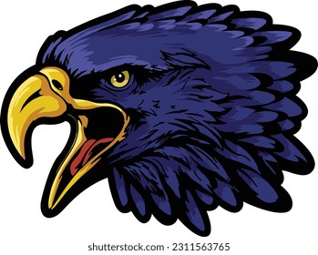Eagle Face Illustration. Vector. Fly. Sky