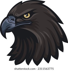 Eagle Face Illustration. Vector. Fly. Sky