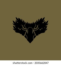 logo de la cara de águila. ilustración vectorial para logotipo o mascota