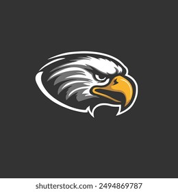 Logo de arte de línea minimalista Eagle Face