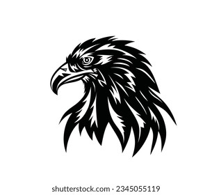 Silhouette de Eagle Face, diseño vectorial de arte
