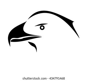 Eagle face silhouette - vector illustration.