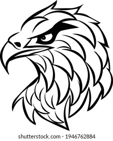 Adler Face Tattoo Logo Symbol Vektorgrafik einzeln auf weißem Hintergrund