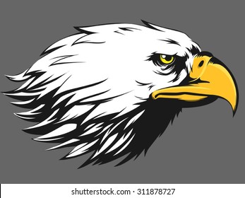 Eagle Face Vector - Side View Cartoon