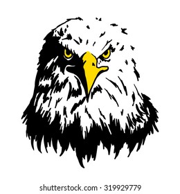 eagle face in white background