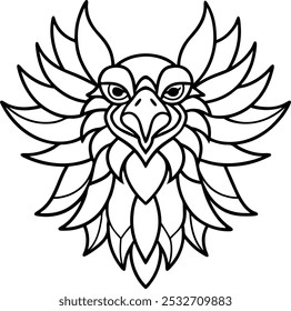 Eagle Face with Wings Forming a Simple Mandala Design | Majestic Animal Mandala Art

