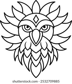 Eagle Face with Wings Forming a Simple Mandala Design | Majestic Animal Mandala Art

