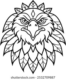 Eagle Face with Wings Forming a Simple Mandala Design | Majestic Animal Mandala Art

