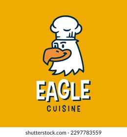 Eagle Falcon Bird American Chef Bakery Restaurant Kitchen Caricatura Caricatura Caricatura Logo Vector Icono Ilustración