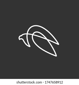 eagle falcon bird logo vector icon illustration