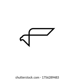 eagle falcon bird logo vector icon illustration