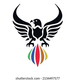 eagle falcon bird mascot logo symbol