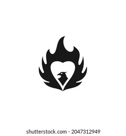 Eagle Falcon Eagle and Fire Vector Logo Design 