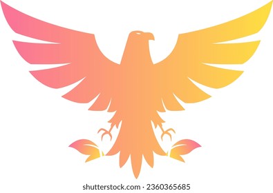 Eagle, falcon, hawk spanning wings company logo illustration template icon