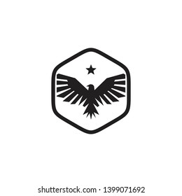 Eagle falcon logo design vector template