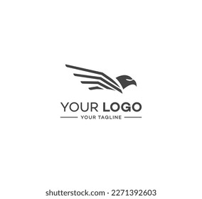 Eagle or falcon logo in modern and simple. Vector logo.