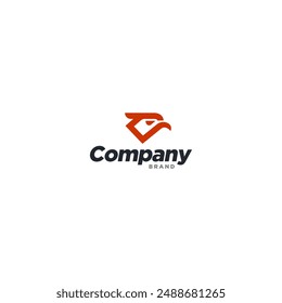 Diseño de Vector de logotipo de línea simple eAGLE OR FALCON, diseño de pictograma de logotipo de animal moderno