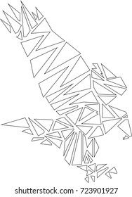 Eagle or Falcon,polygon style,geometric style,line,on white color background,vector.draft hand.