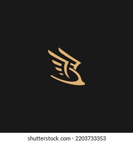 eagle fast logo design, Eagle Minimal logo, creative graphic design, vector icons.
