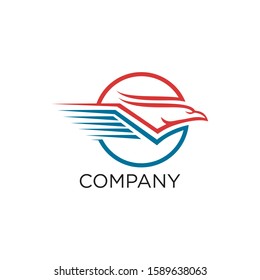eagle fast logo design vector icon