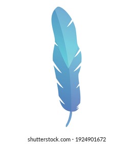 Icono de pluma de águila. Caricatura del icono del vector de plumas de águila para el diseño web aislado en fondo blanco