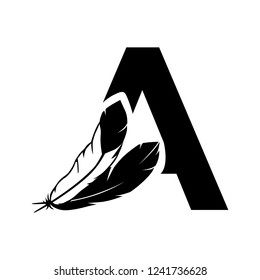 eagle feathers, letter A