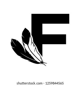 eagle feathers, letter f