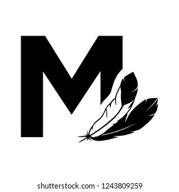 eagle feathers, letter m