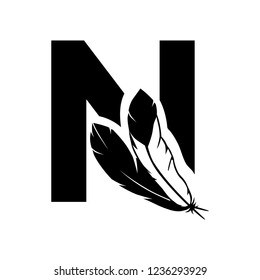 eagle feathers, letter n