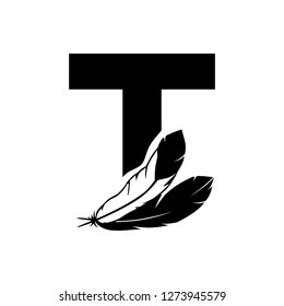 eagle feathers, letter t