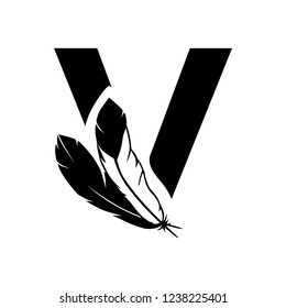 eagle feathers, letter v