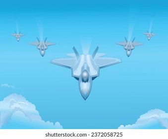 Eagle fighter jet plane taking off during exercise
