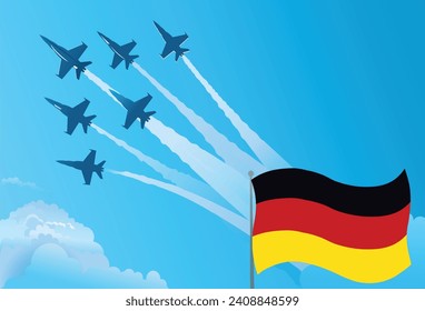 Eagle fighter jet plane taking off during exercise
