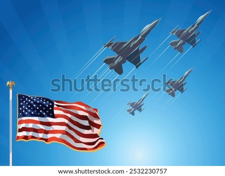 Eagle fighter jet plane taking off during exercise