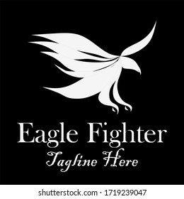 The Eagle Fighter Logo. Flying Eagle Vector.