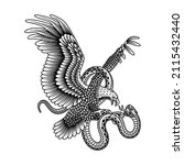 Eagle Fighting Snake Vector Graphic 