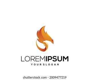 eagle fire icon logo design template